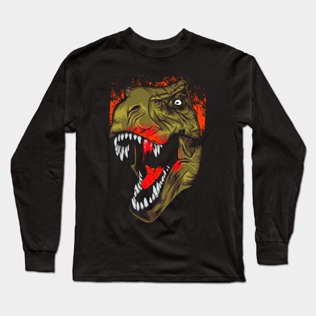 Dino Illustartion Long Sleeve T-Shirt by Titibumi